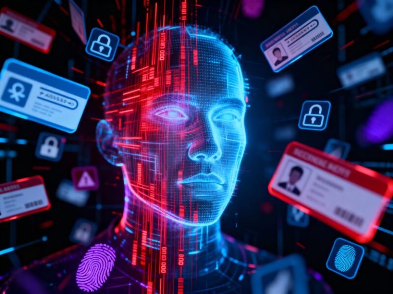 Editorial illustration of a business continuity team in a modern security operations room coordinating ransomware recovery, with dashboards showing system restoration, backups, and incident response workflows.